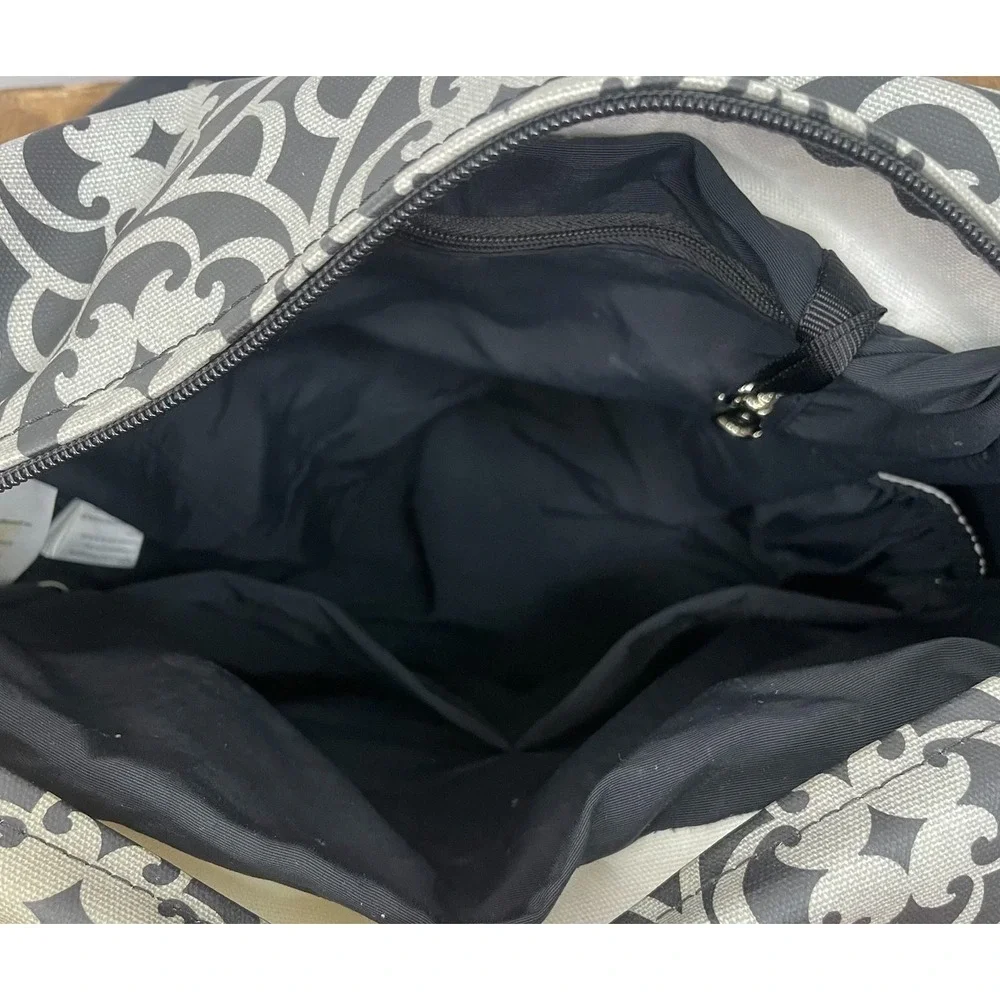 Petunia Pickle Bottom Diaper Bag Backpack Gray Black‎ Pattern READ
